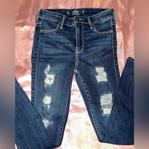 Hollister Dark Washed Ripped Skinny Jeans